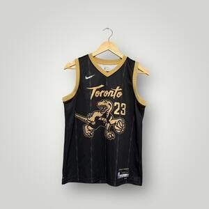 Nike Toronto Raptors VanVleet 23 City Edition Jersey Black Gold YL Youth